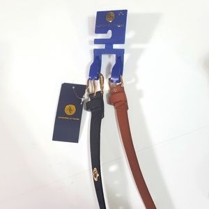 Adrienne Vittadini Leather Belt Set